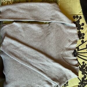 Guess Light Gray Waffle Knit Top